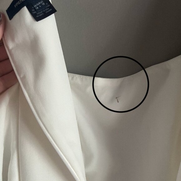 French Connection Mini White Whisper Ruffle V Neck Dress - Picture 4 of 8